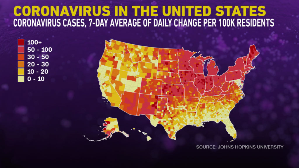 Coronavirus cases are rising rapidly in California, and some regions are seeing infections double